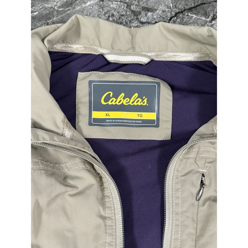 Cabela's Womens Full Zip Nylon Outerwear Vest Adjustable Pockets Beige Sz XL - Picture 4 of 9
